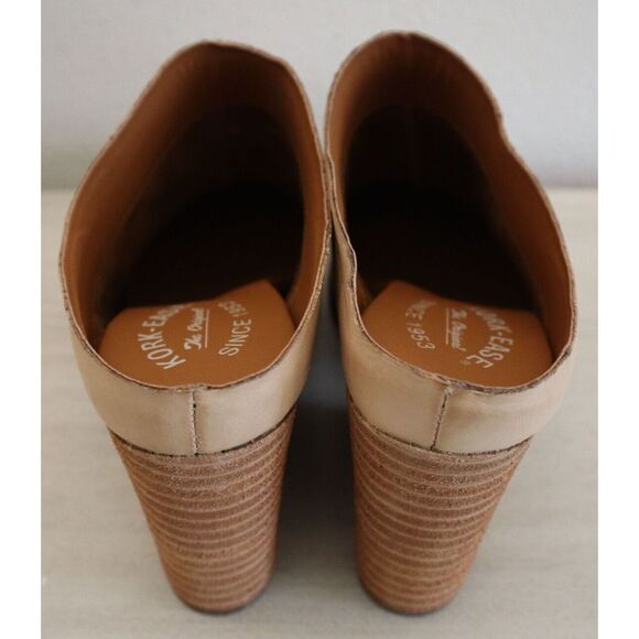 Kork-Ease Women Sz 8M Nude Tan Challis Leather Slip-On Block Heeled Mules $165 - Picture 7 of 9